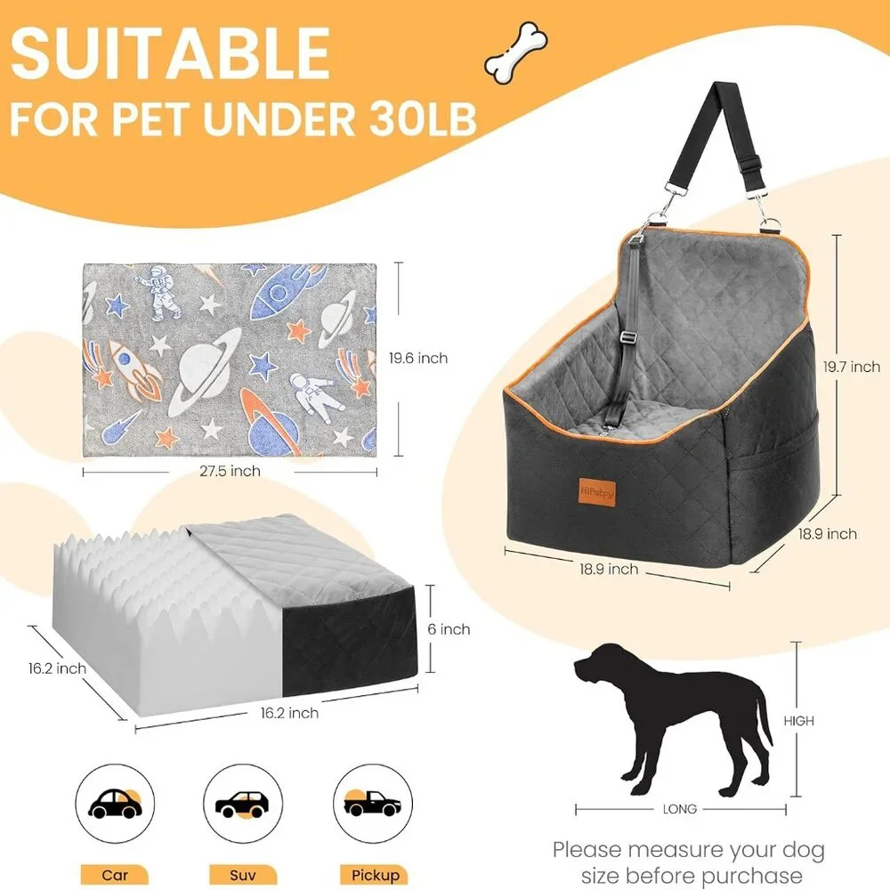 Dog Car Seat for Small Dog, Booster Seat for Dogs Under 30lbs